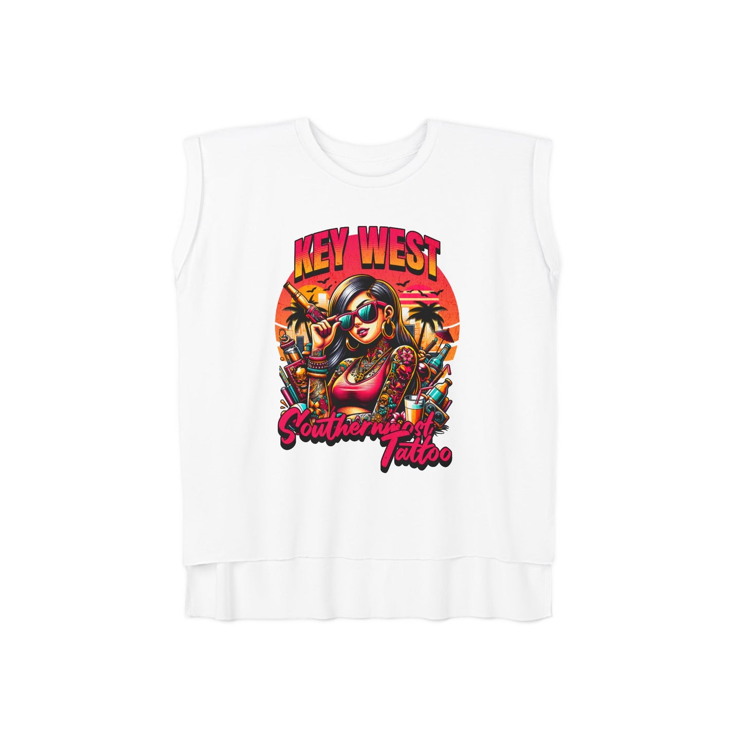 Southernmost Tattoo Ladies  Muscle Tee