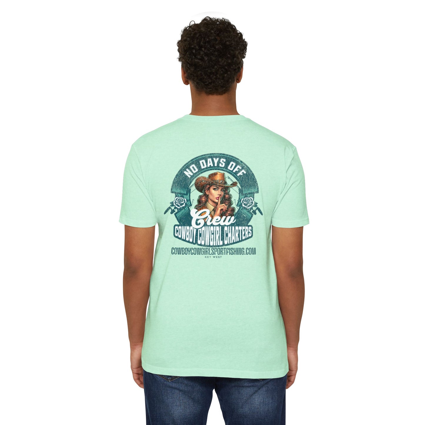 Cowboy Cowgirl Crew T-Shirt — "No Days Off" Western Graphic FISHING Tee