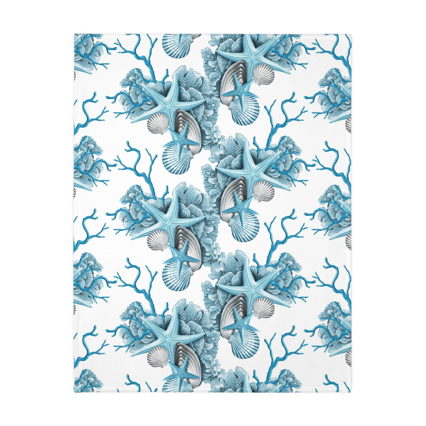 Blue Coral Velveteen Minky Blanket