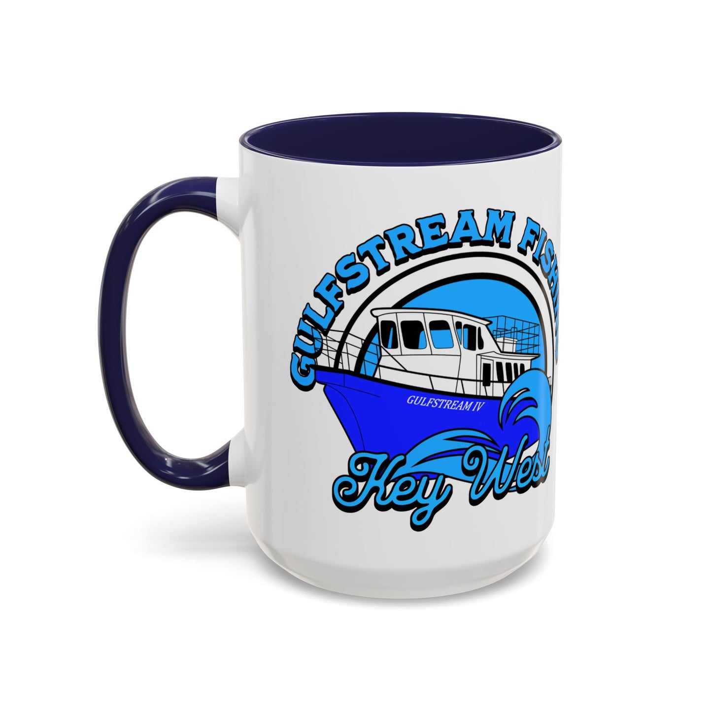 Key West Gulfstream Fishing Accent Coffee Mug – "Key West" Boat Design (11/15 oz)
