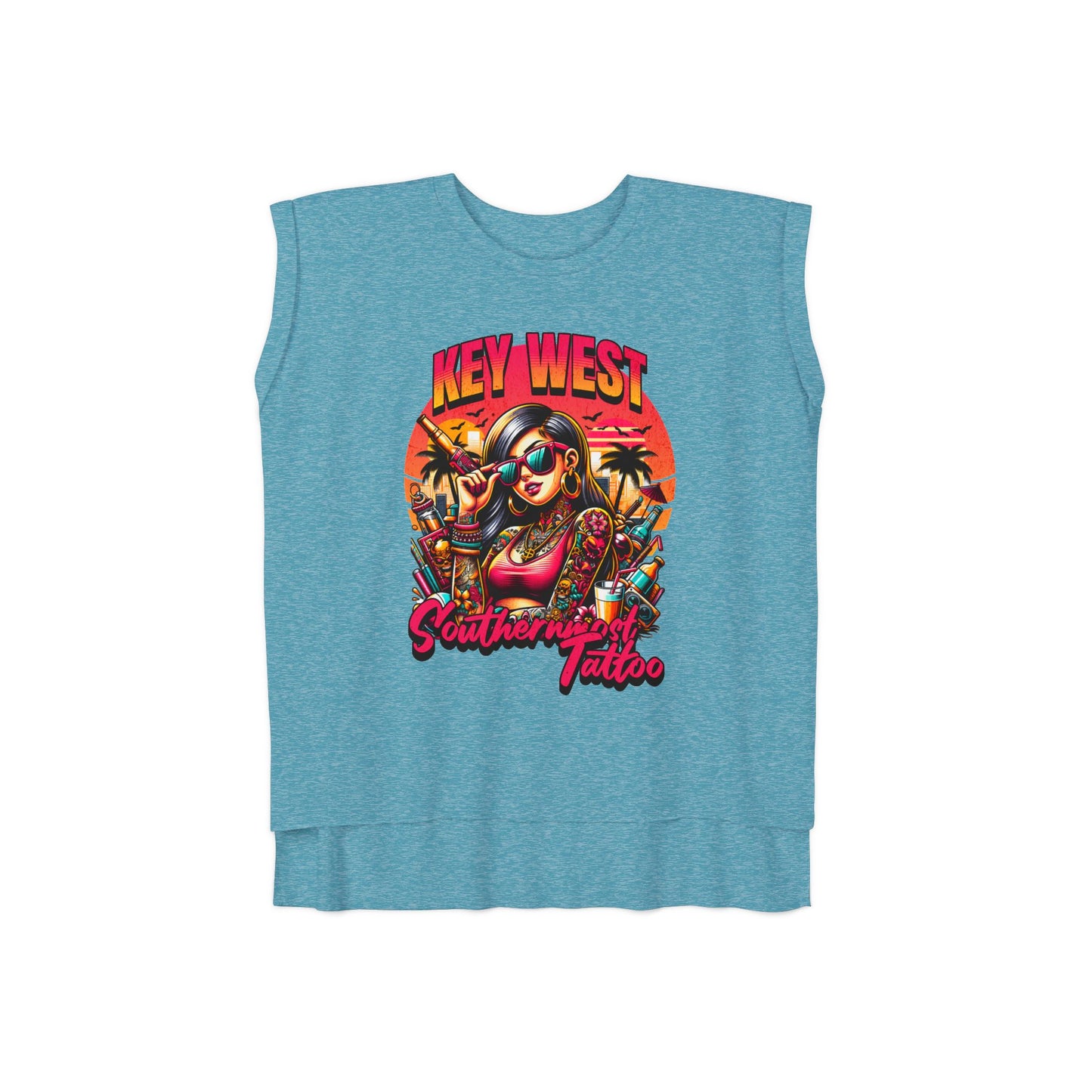 Southernmost Tattoo Ladies  Muscle Tee