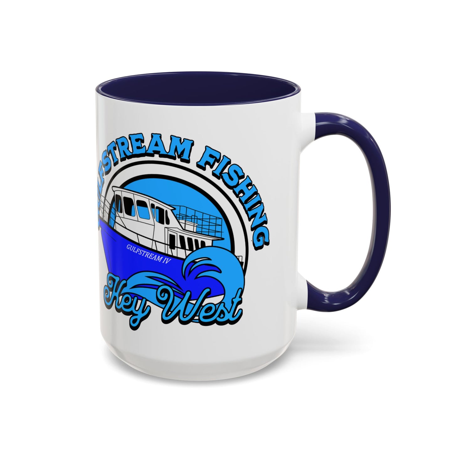 Key West Gulfstream Fishing Accent Coffee Mug – "Key West" Boat Design (11/15 oz)