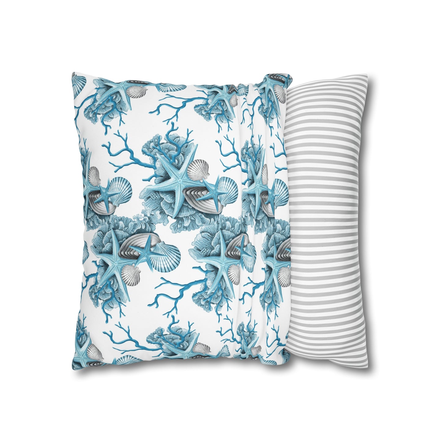 Blue Coral Canvas Pillowcase