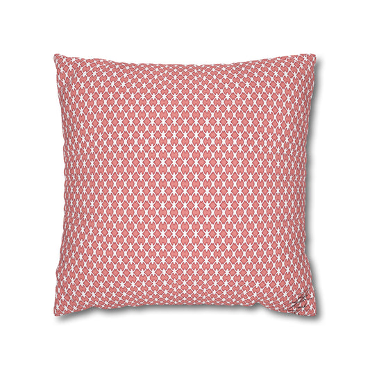 Pink Lattice Canvas Pillowcase