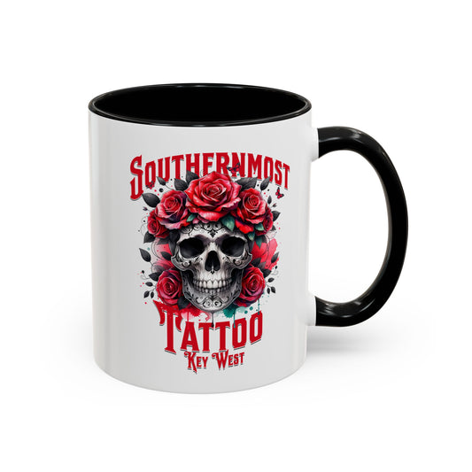 Skull and Roses Coffee Mug | Southernmost Tattoo | Perfect Gift for Tattoo Lovers