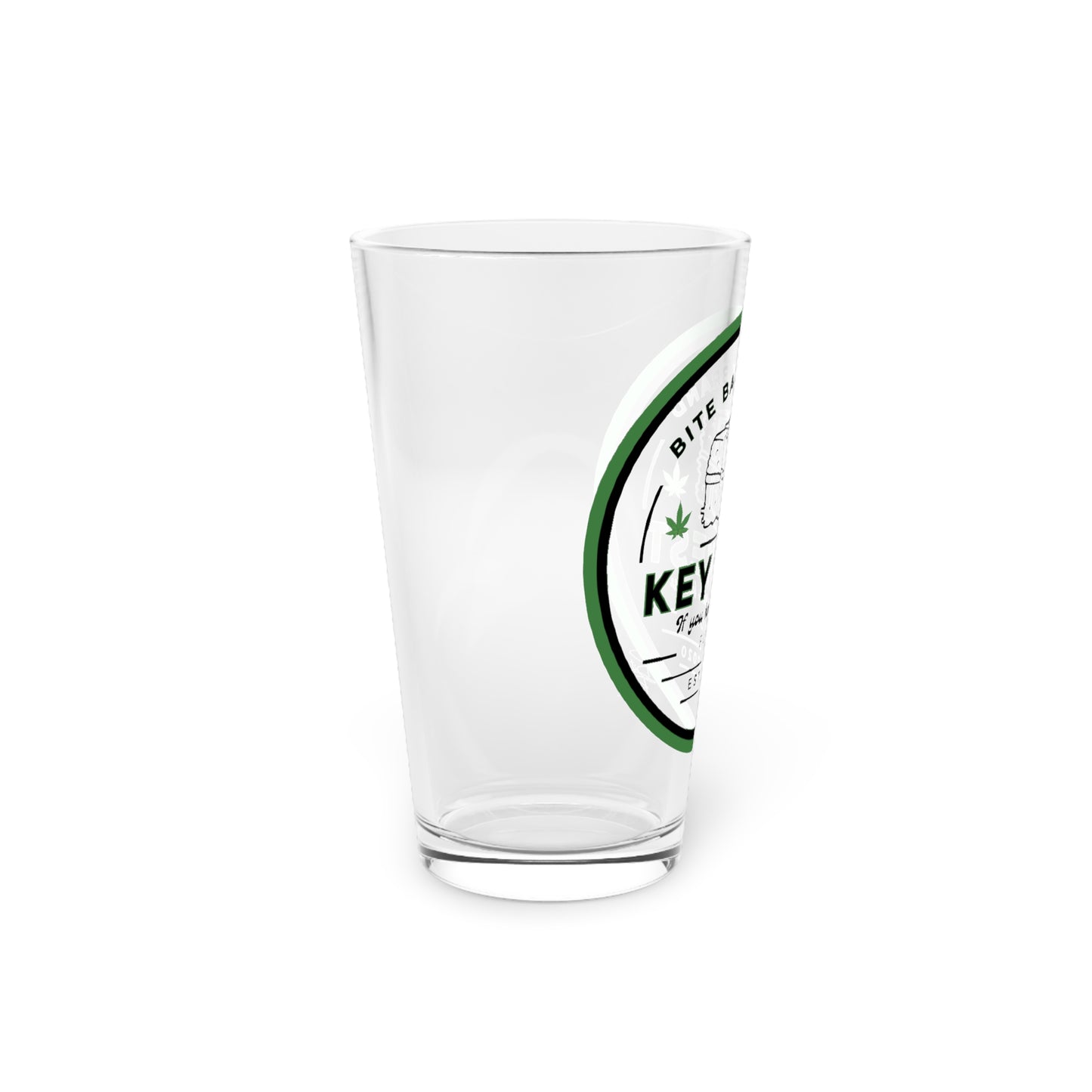 Square Grouper Pint Glass, 16oz