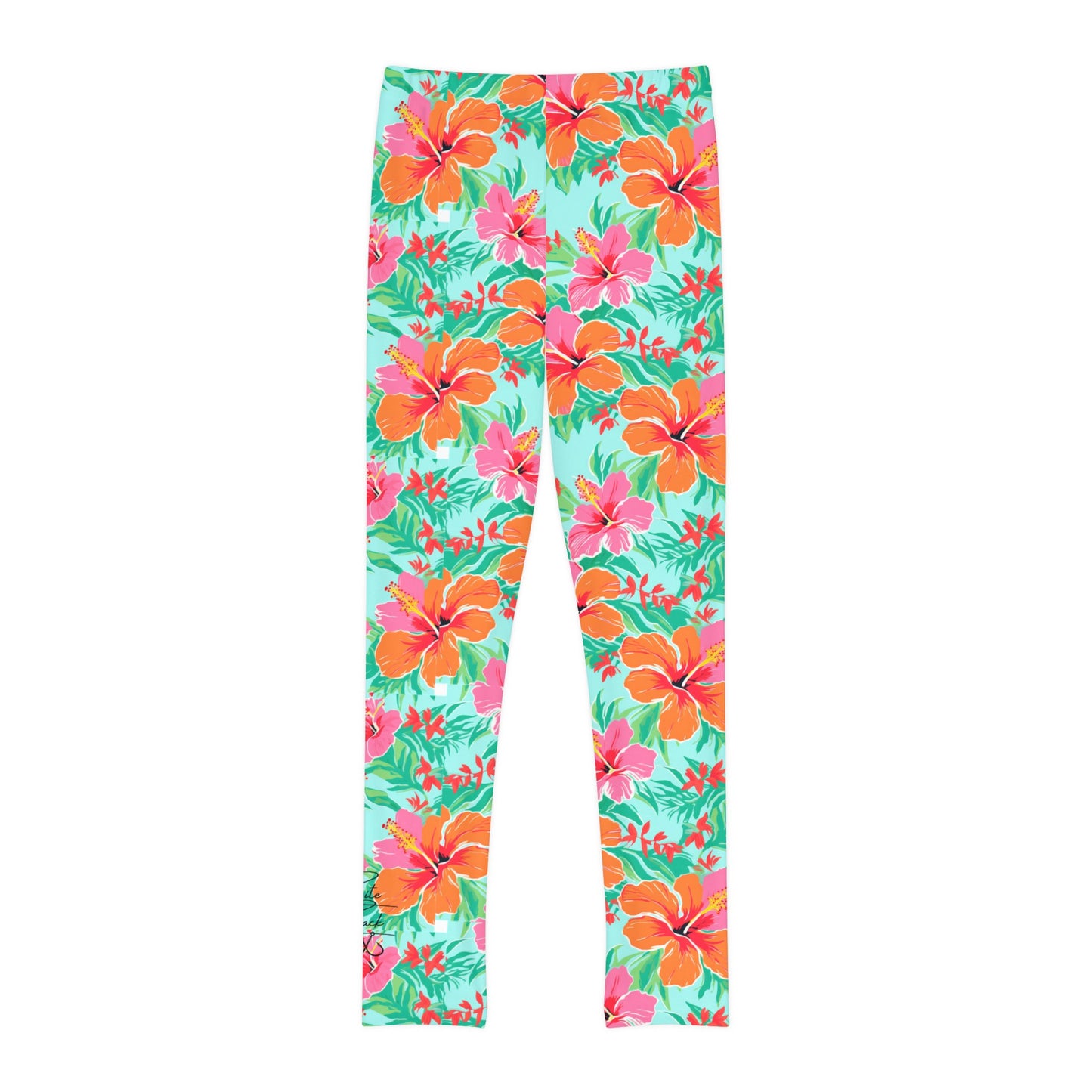 Paradise Hibiscus Bloom Leggings-Youth Full-Length Leggings