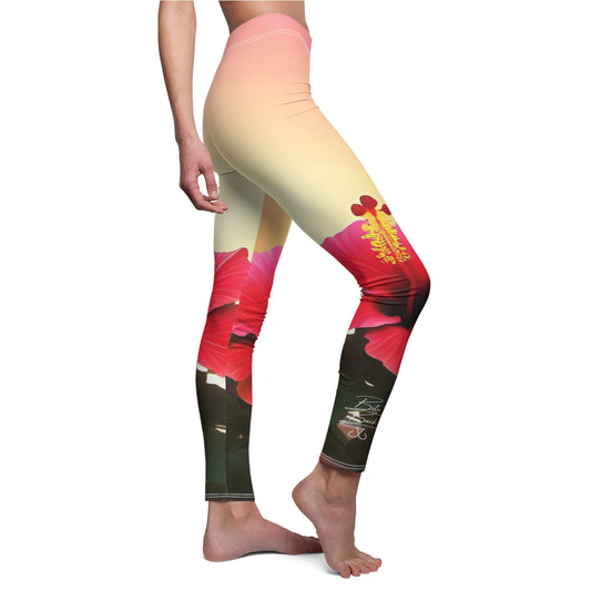 Strolling through Hibiscus Casual Leggings