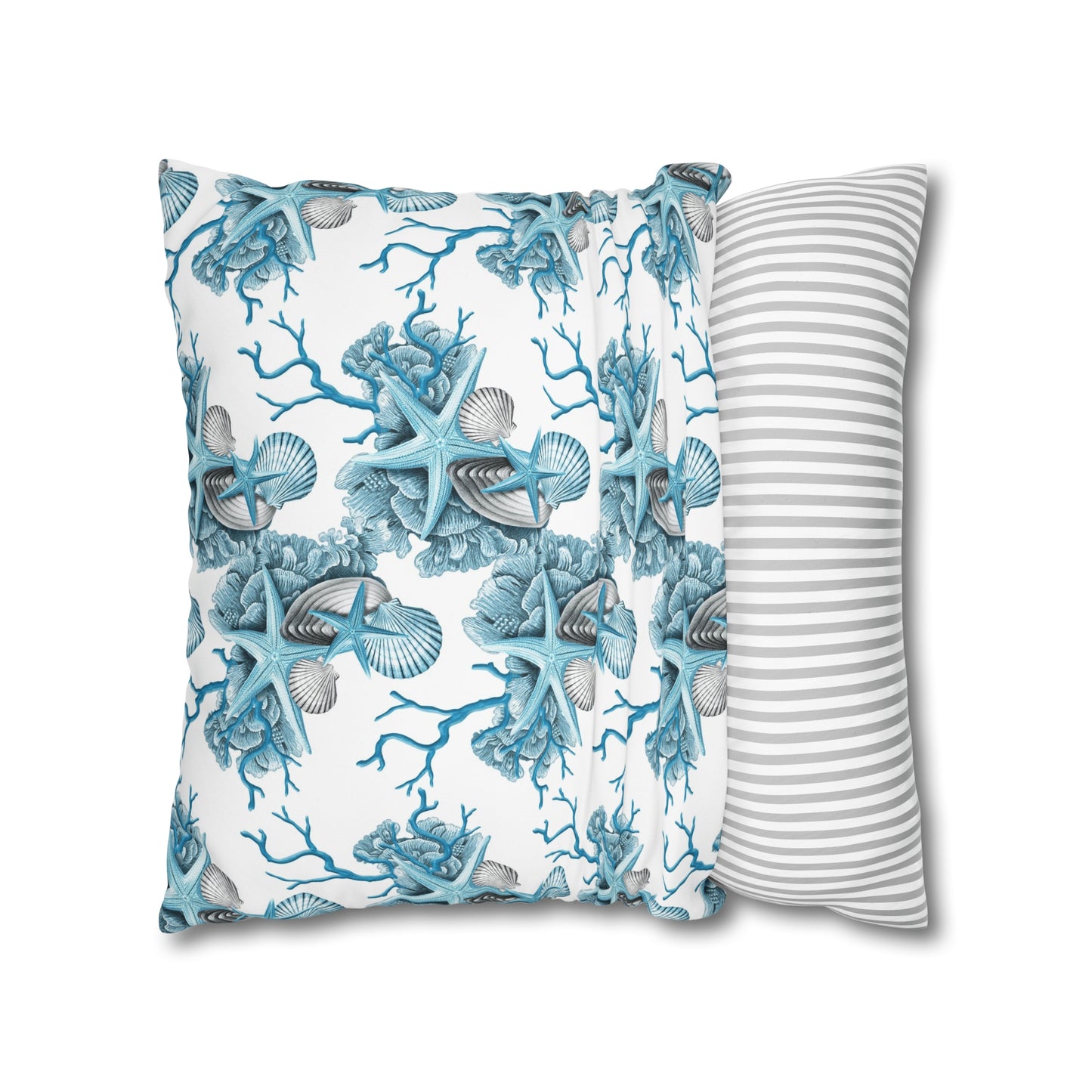 Blue Coral Canvas Pillowcase