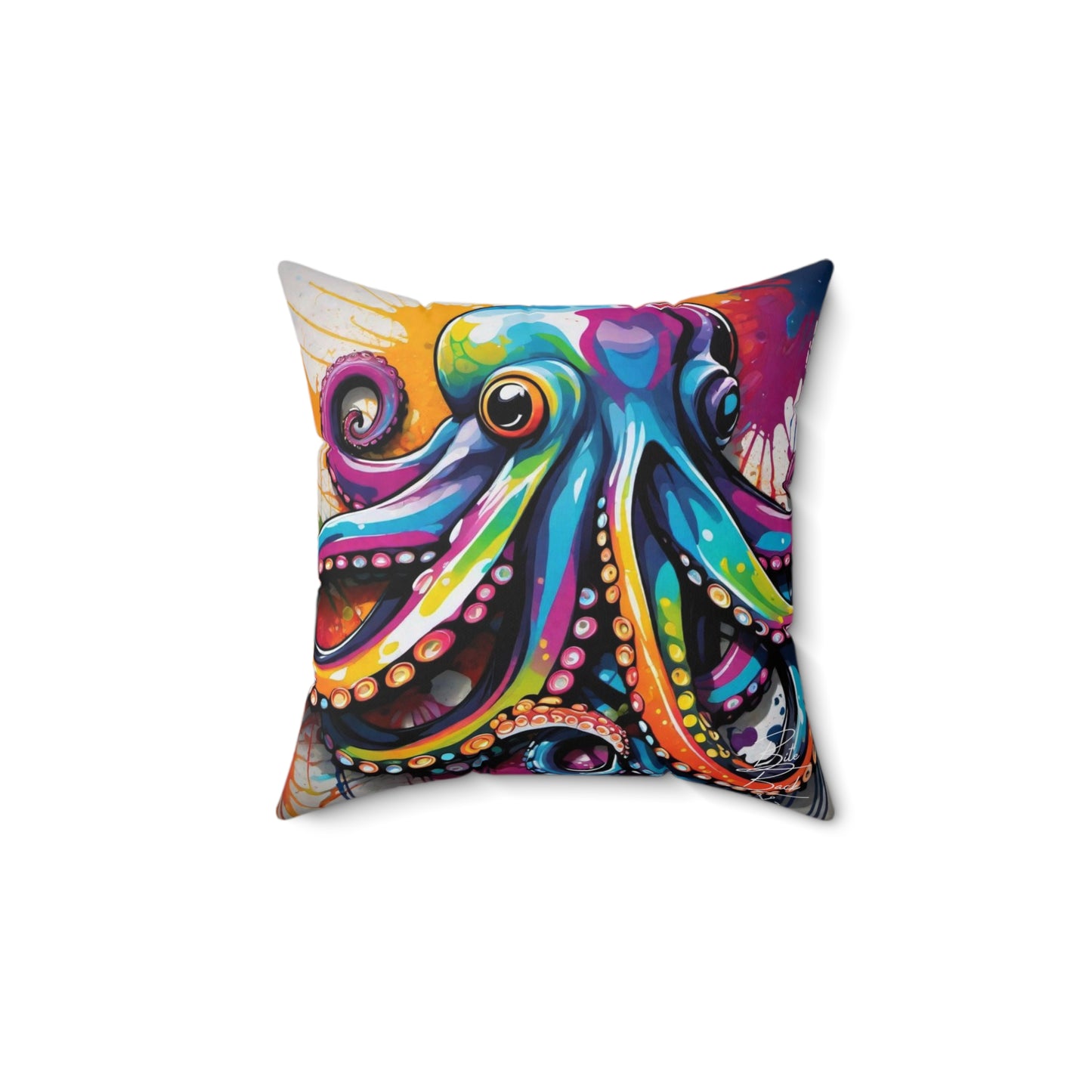 Octopus Graffiti Square Pillow