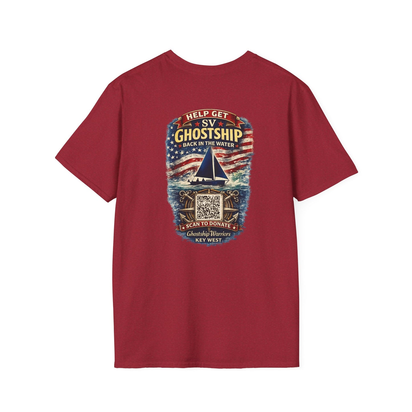 SV Ghostship Fundraiser T-Shirt — Help Get Ghostship Back in the Water "Capt Steve"