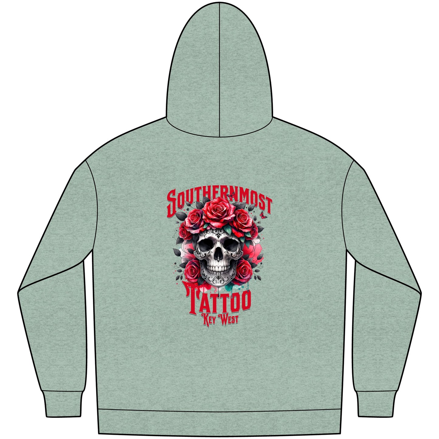 Southernmost Tattoo Skull & Roses Hoodie