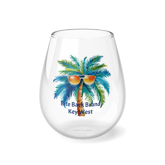 Tropical Bliss Wine Glass Collection-Sunny Palm Delight