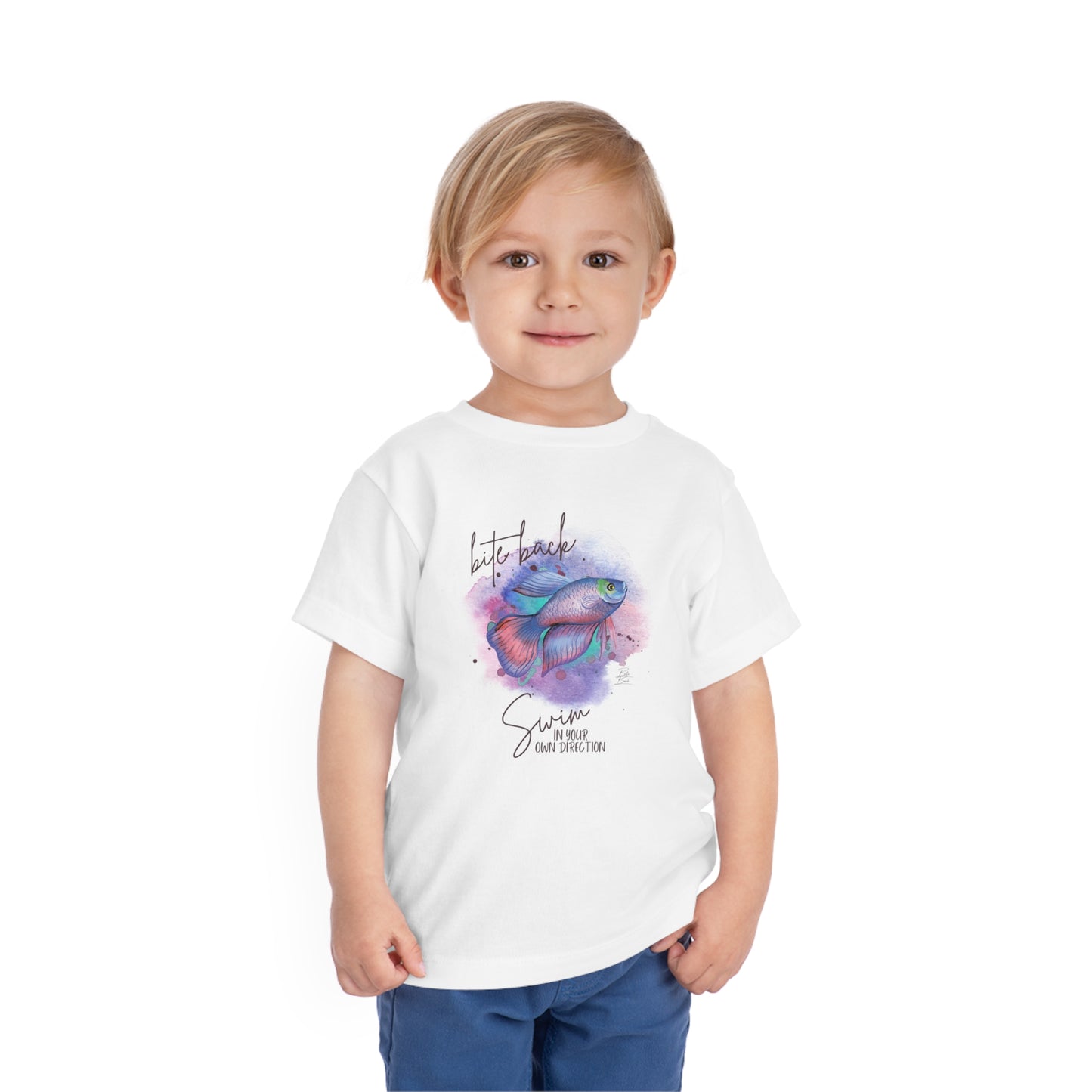 Swim in your own Direction Girls Toddler Short Sleeve Tee