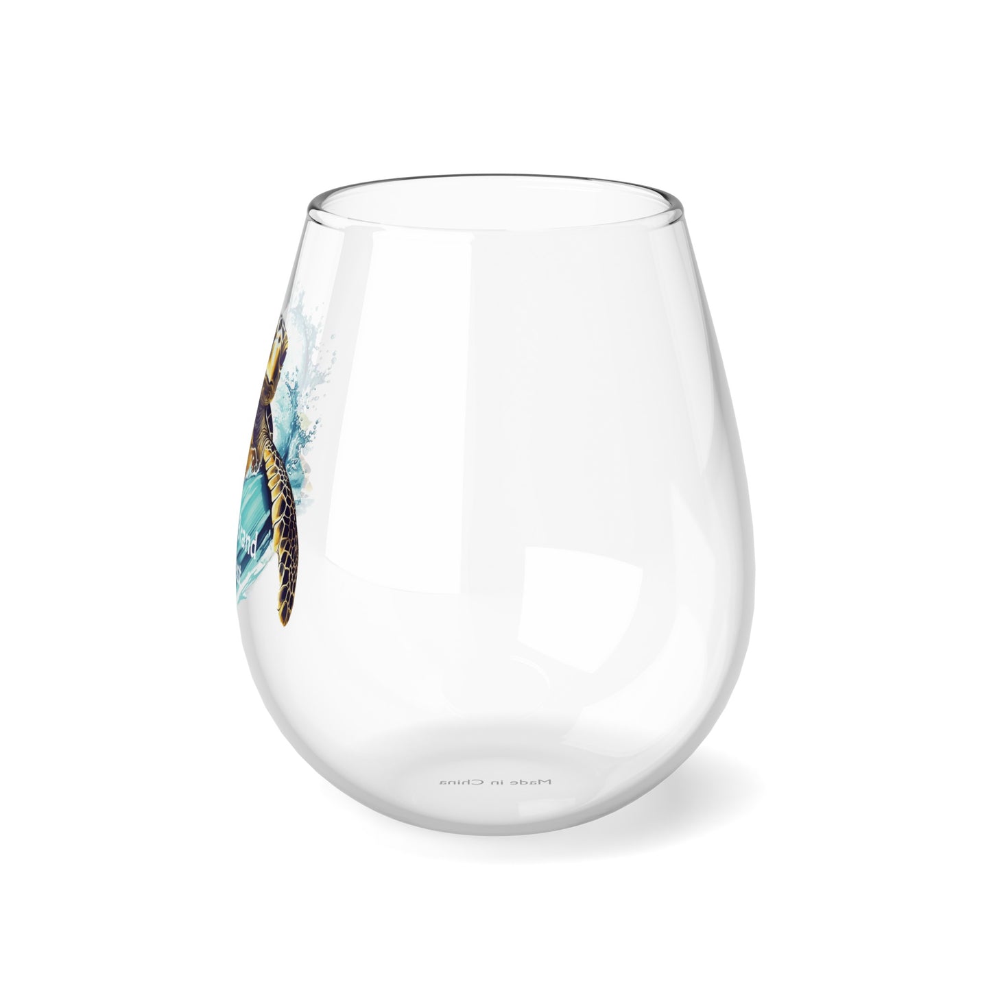 Tropical Bliss Wine Glass Collection-Turtle Lagoon Elegance