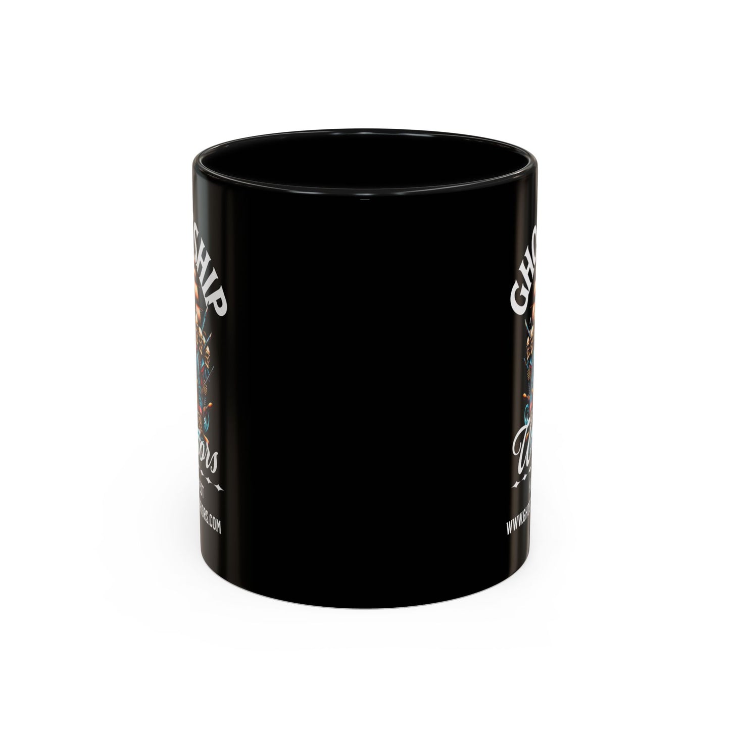 Ghost Ship Warriors Coffee Mug — Pirate Skull Accent Mug (11/15 oz)