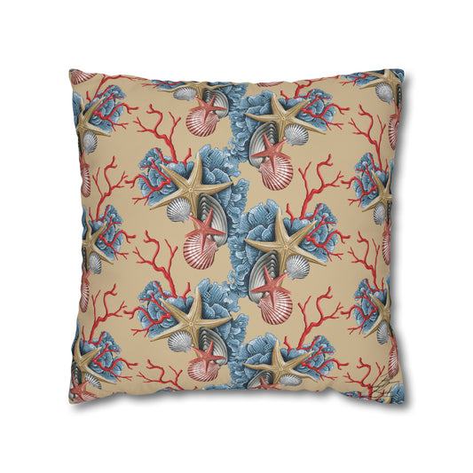 Shells & Coral Canvas Pillowcase