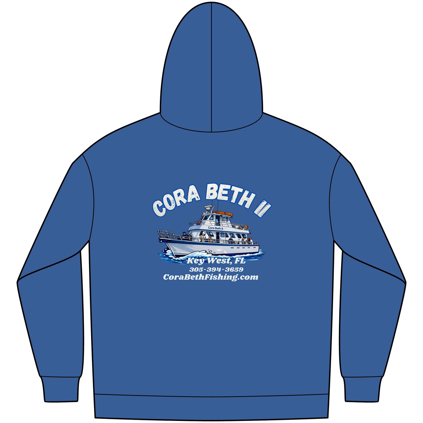 Boat Hoodie — “Cora Beth II” Key West Fishing & Charter Crew Sweatshirt