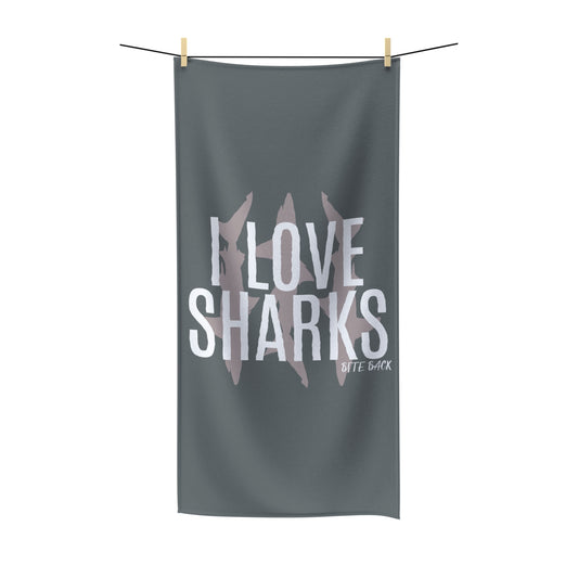 Shark Lovers Polycotton Towel - Perfect for Beach, Pool, or Home Use - Gift for Ocean Enthusiasts, Summer Fun, or Towel Warmers