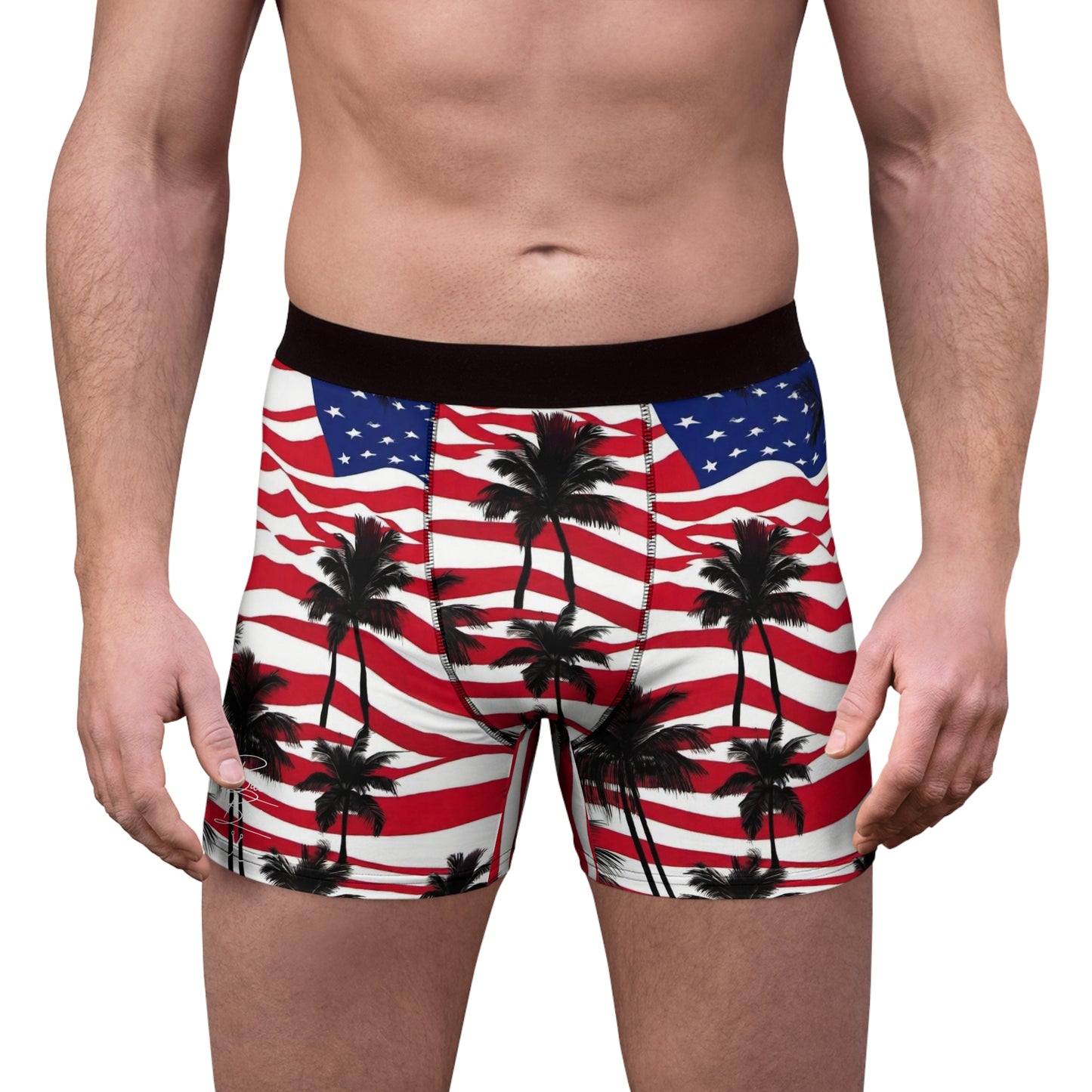 Red White & Palm Men's Boxer Briefs