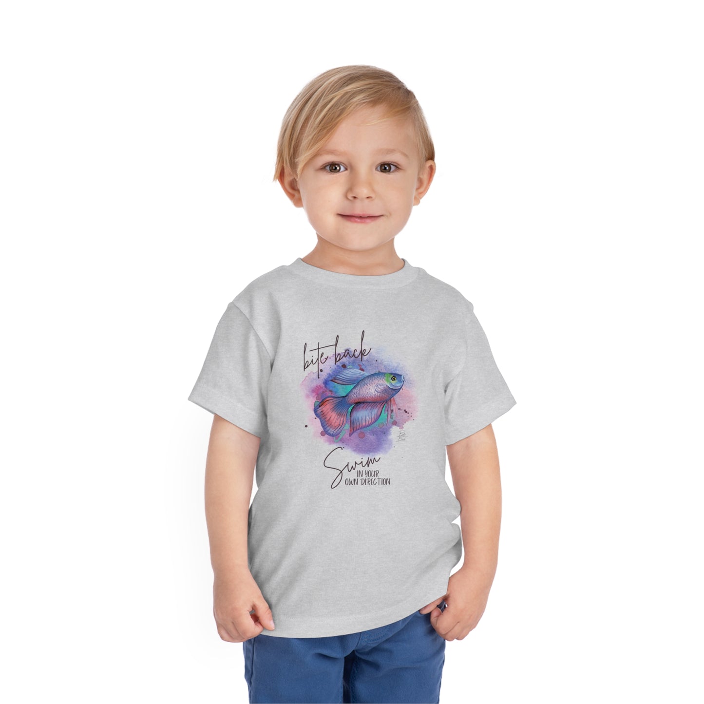 Swim in your own Direction Girls Toddler Short Sleeve Tee