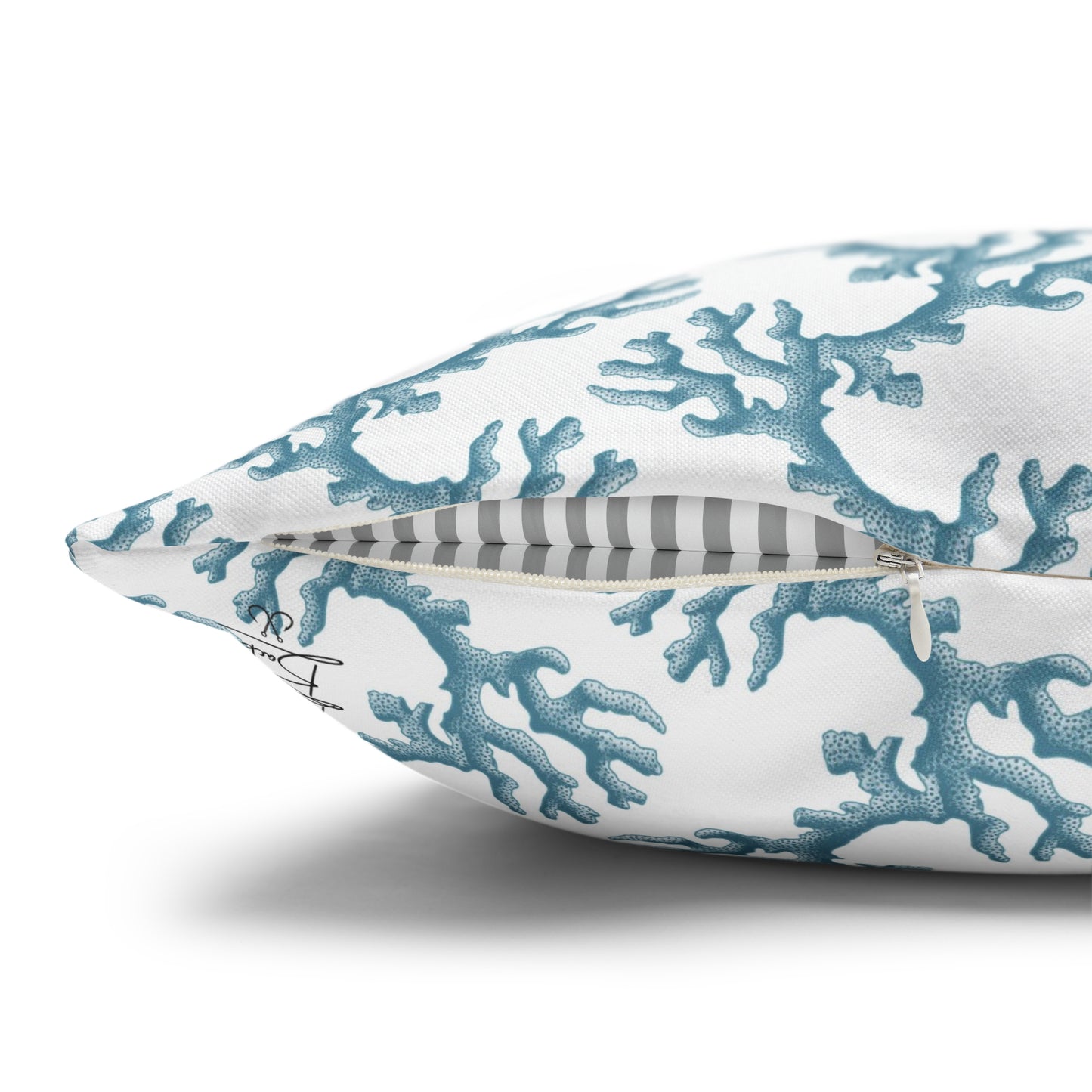 Blue Coral II Canvas Pillowcase