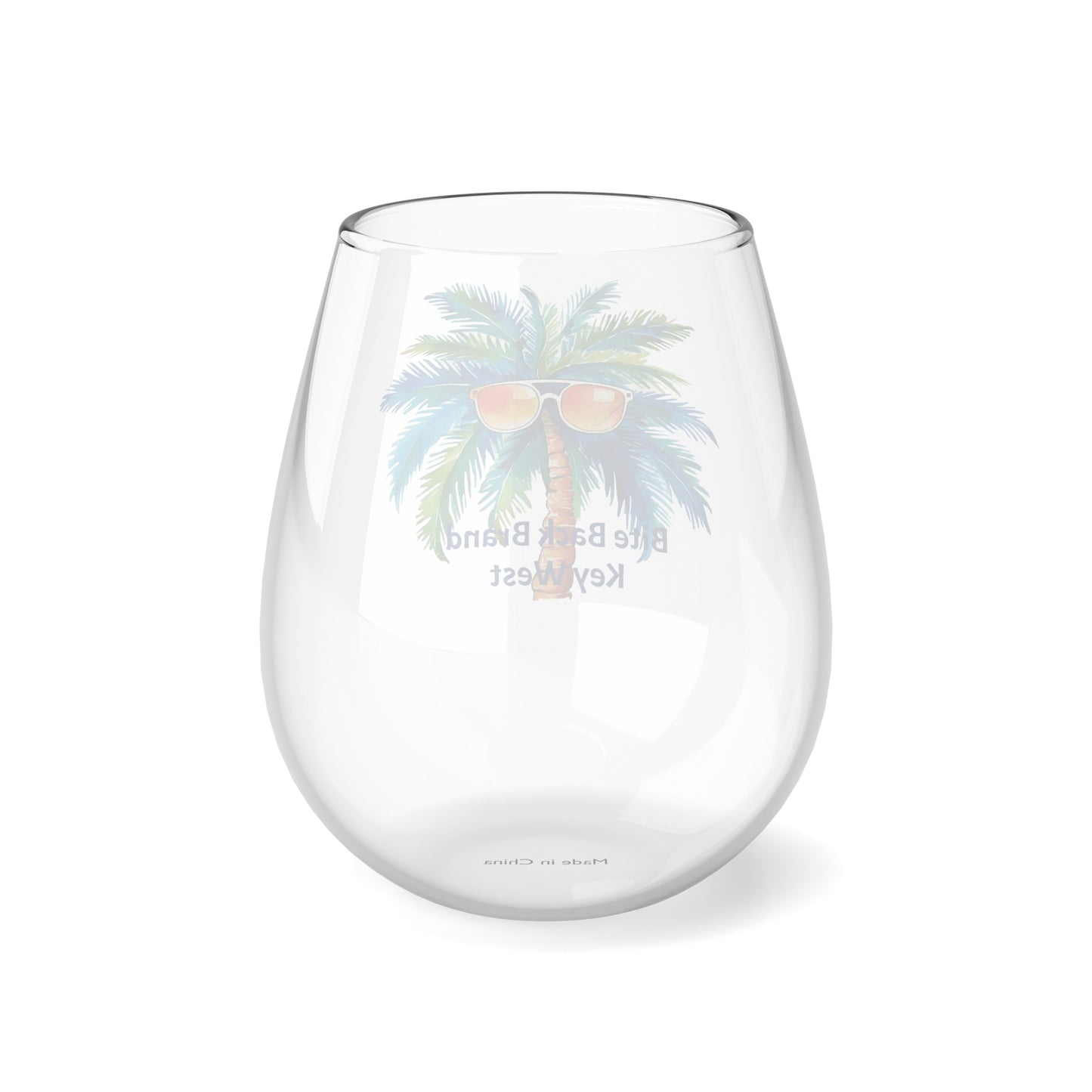 Tropical Bliss Wine Glass Collection-Sunny Palm Delight