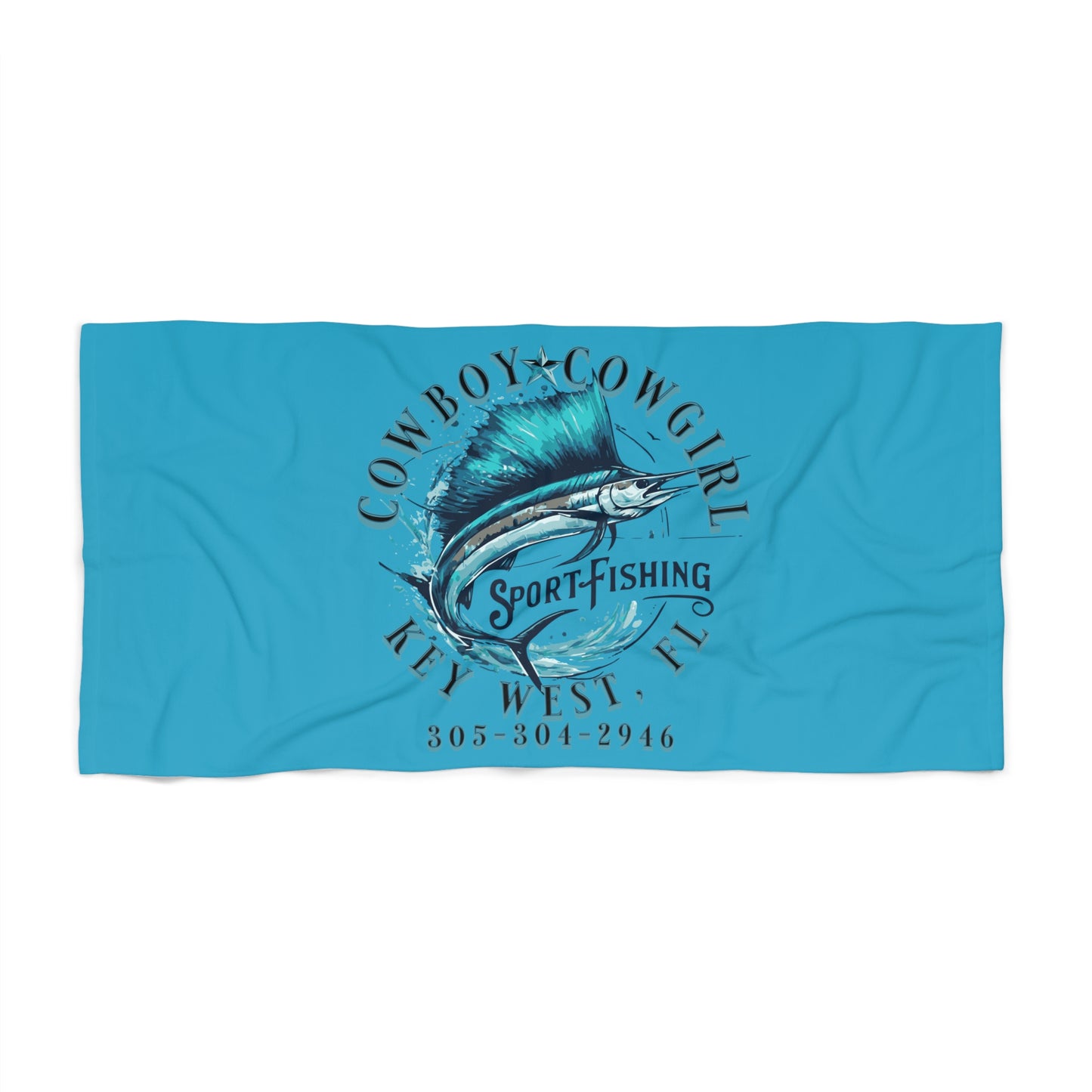 Cowboy Cowgirl Sportfishing Beach Towel