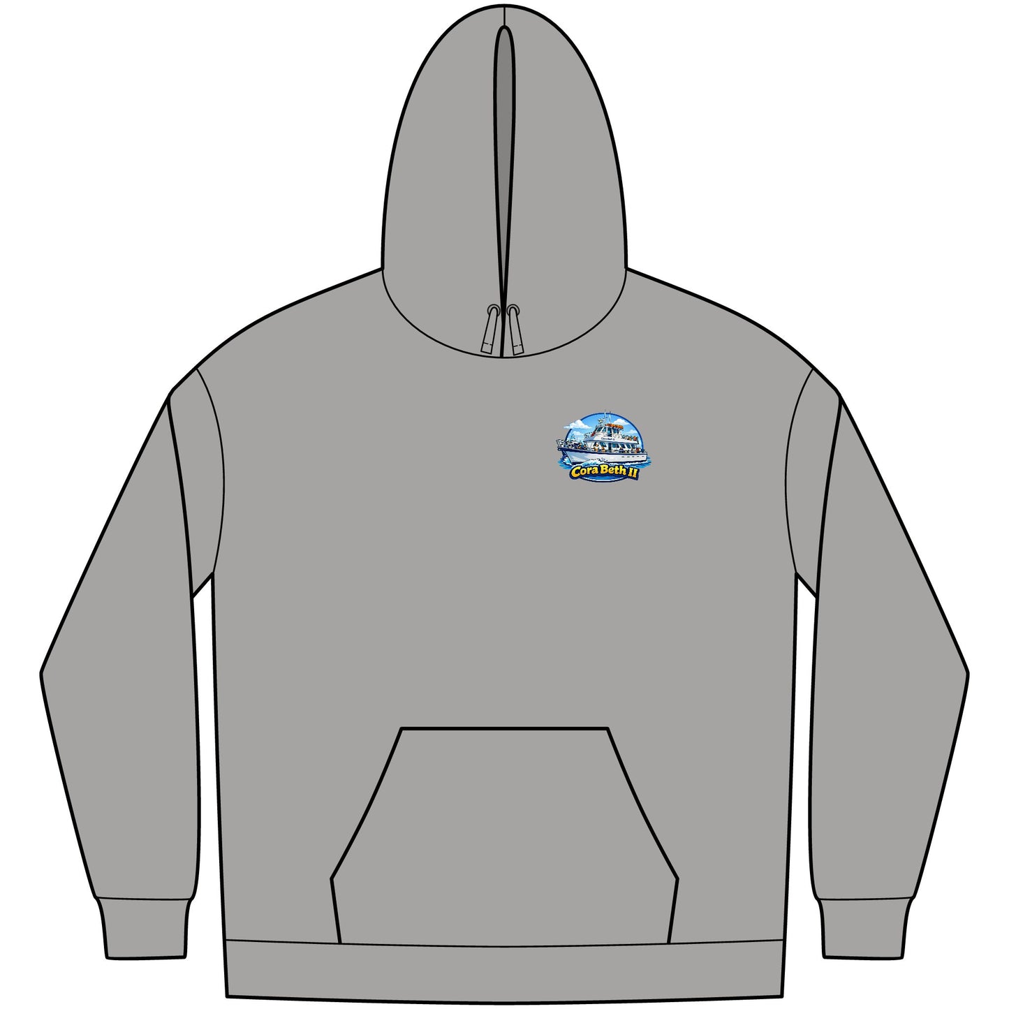 Boat Hoodie — “Cora Beth II” Key West Fishing & Charter Crew Sweatshirt