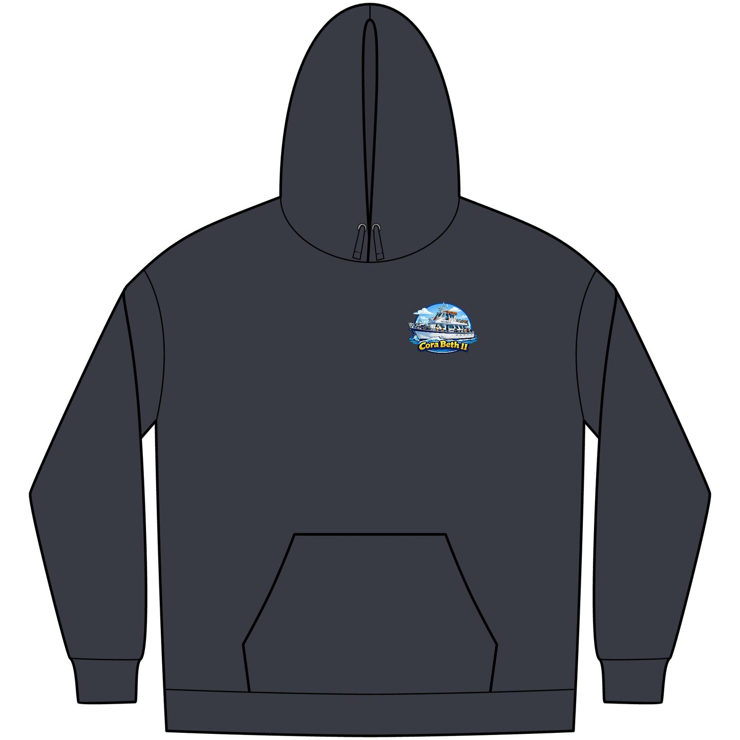 Boat Hoodie — “Cora Beth II” Key West Fishing & Charter Crew Sweatshirt