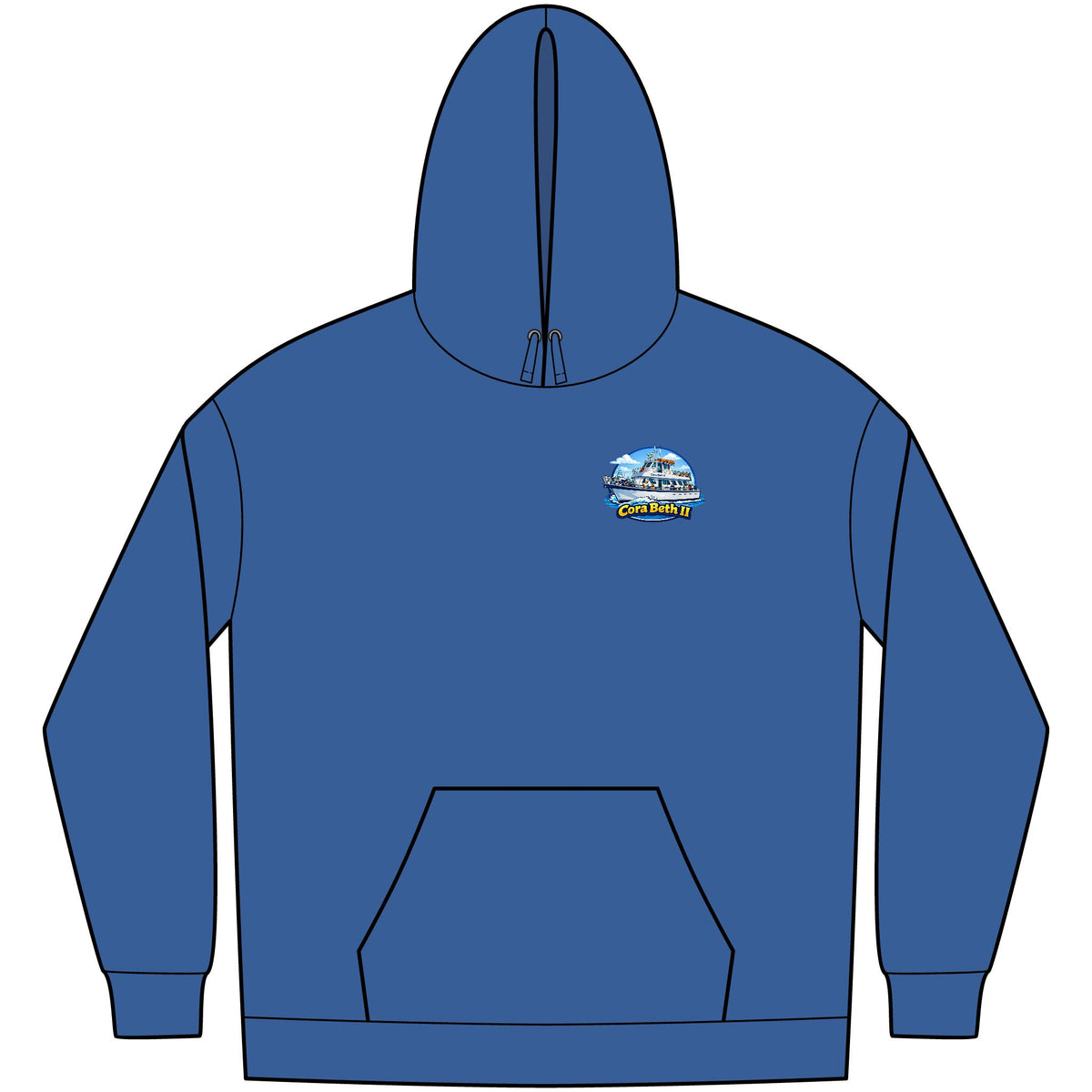Boat Hoodie — “Cora Beth II” Key West Fishing & Charter Crew Sweatshirt