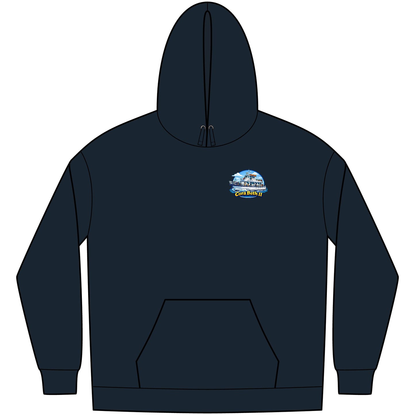 Boat Hoodie — “Cora Beth II” Key West Fishing & Charter Crew Sweatshirt
