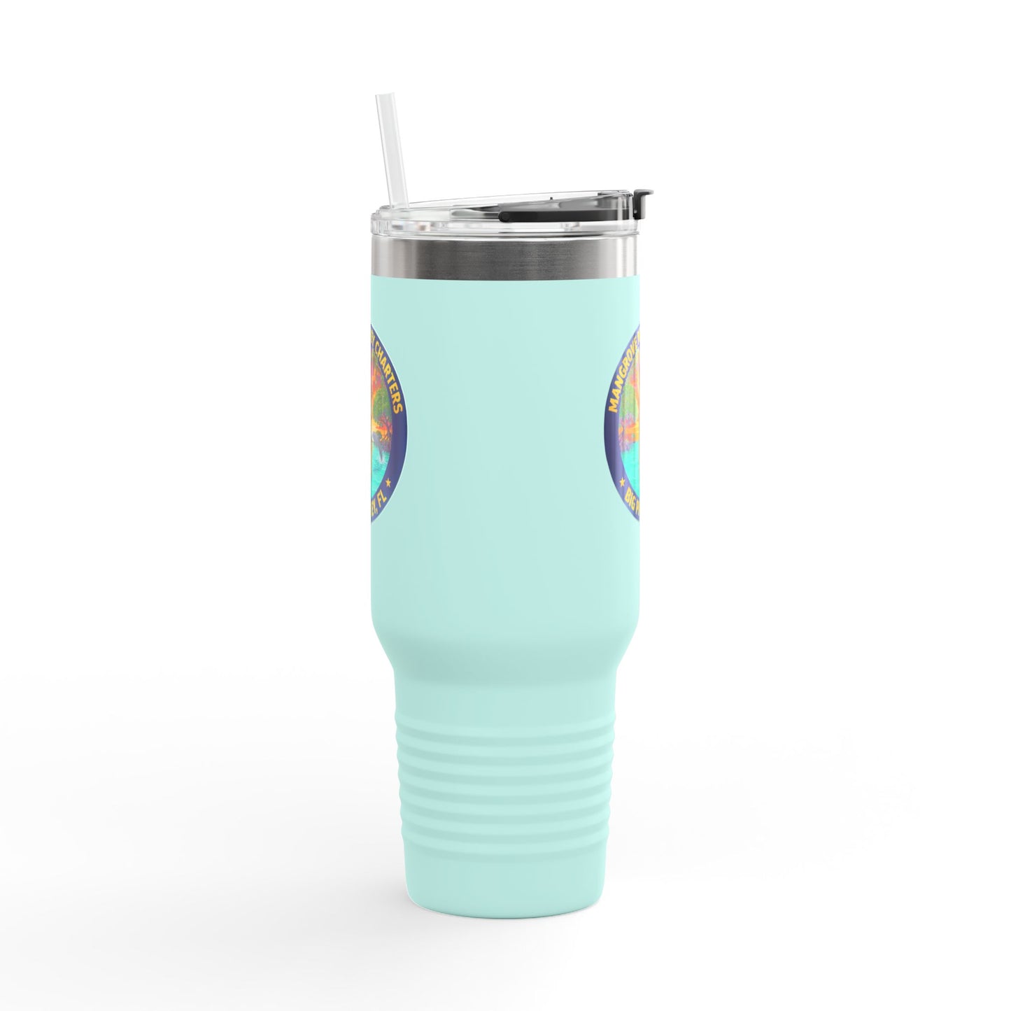 40oz Insulated Travel Mug – Mangrove Monkey Charter Design (Big Pine Key, FL)