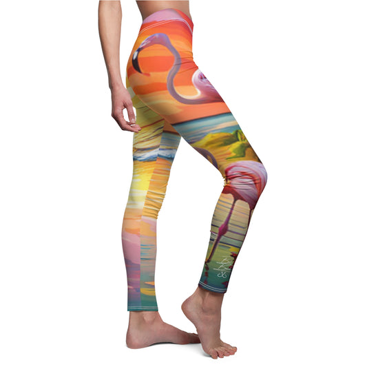 Flamingos at Dawn Casual Leggings