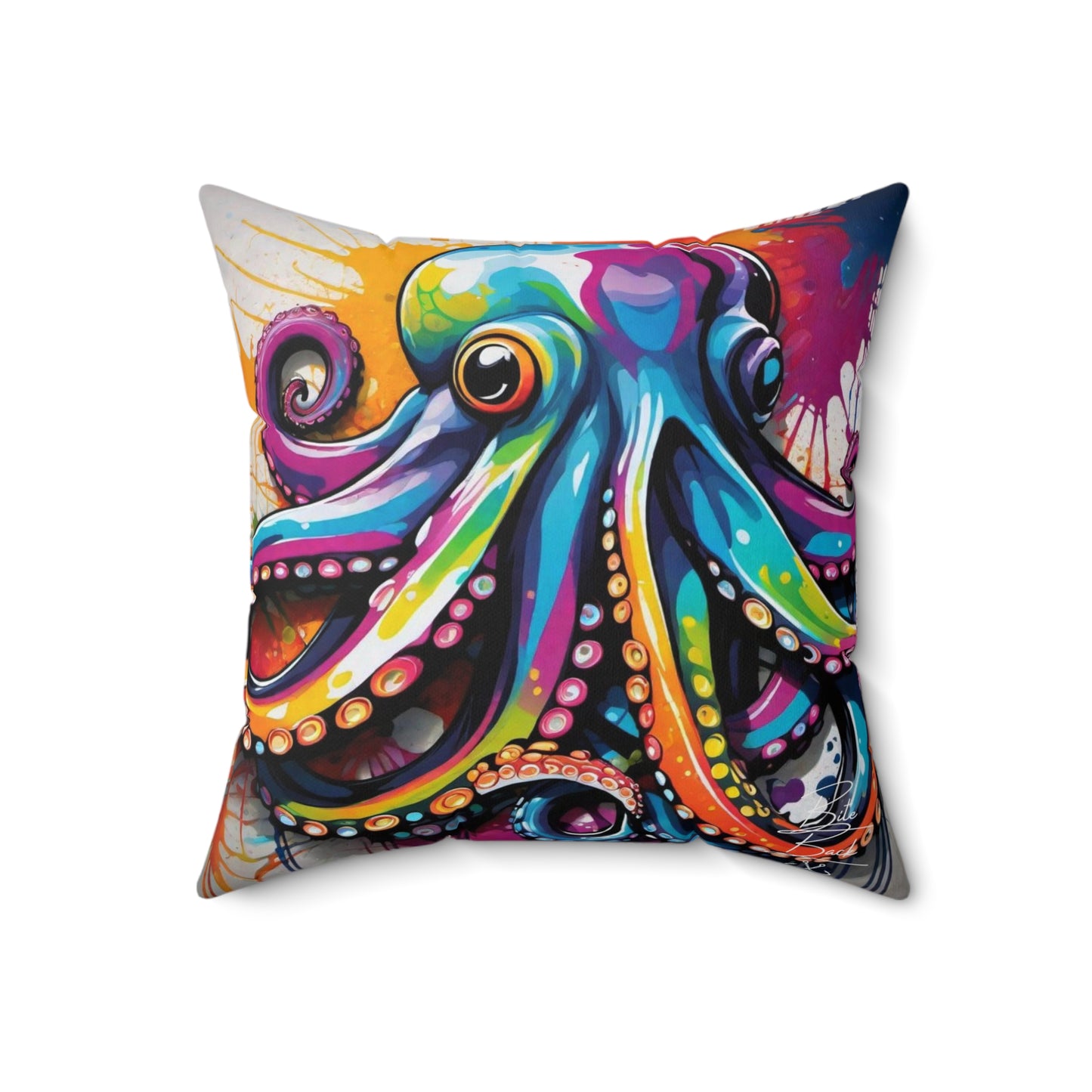 Octopus Graffiti Square Pillow