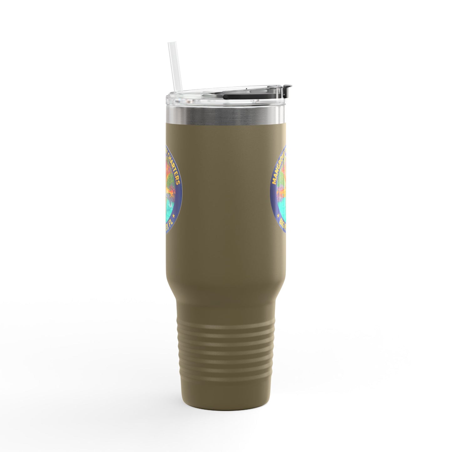 40oz Insulated Travel Mug – Mangrove Monkey Charter Design (Big Pine Key, FL)