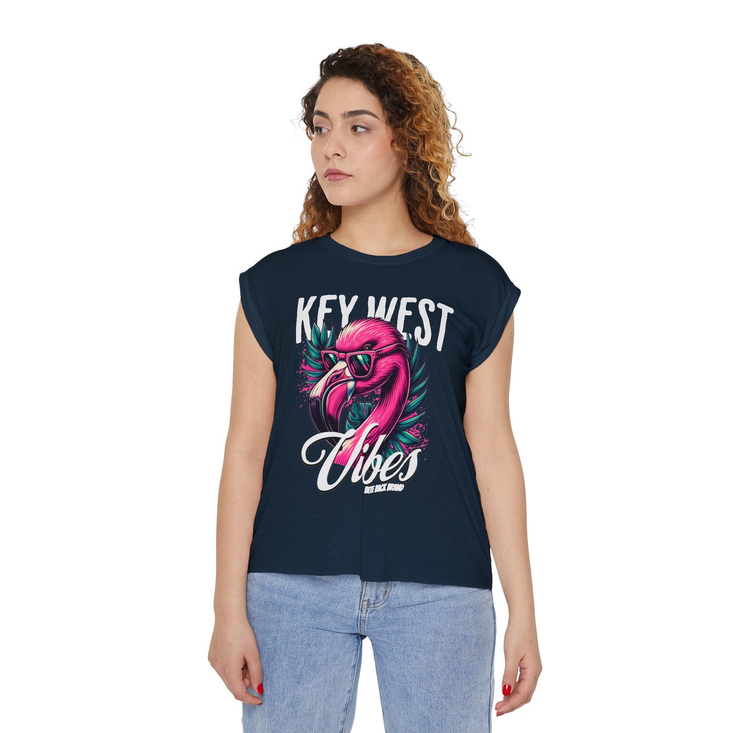 Key West Vibes Rolled Cuffs Muscle Tee