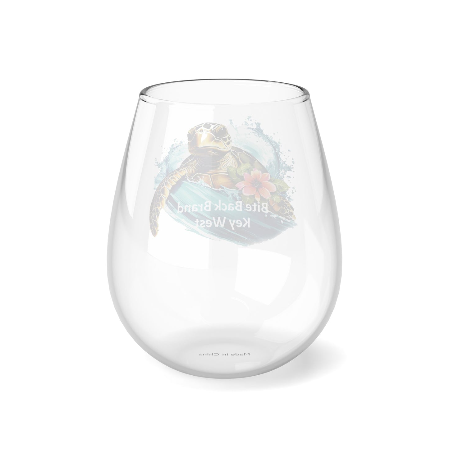 Tropical Bliss Wine Glass Collection-Turtle Lagoon Elegance