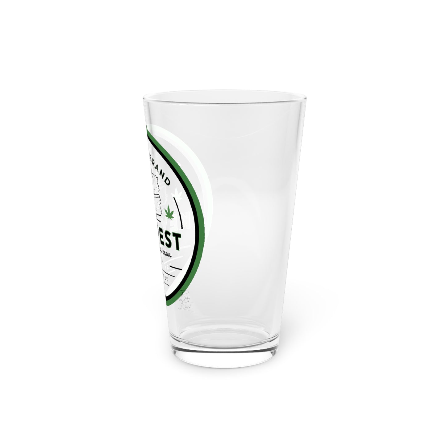 Square Grouper Pint Glass, 16oz