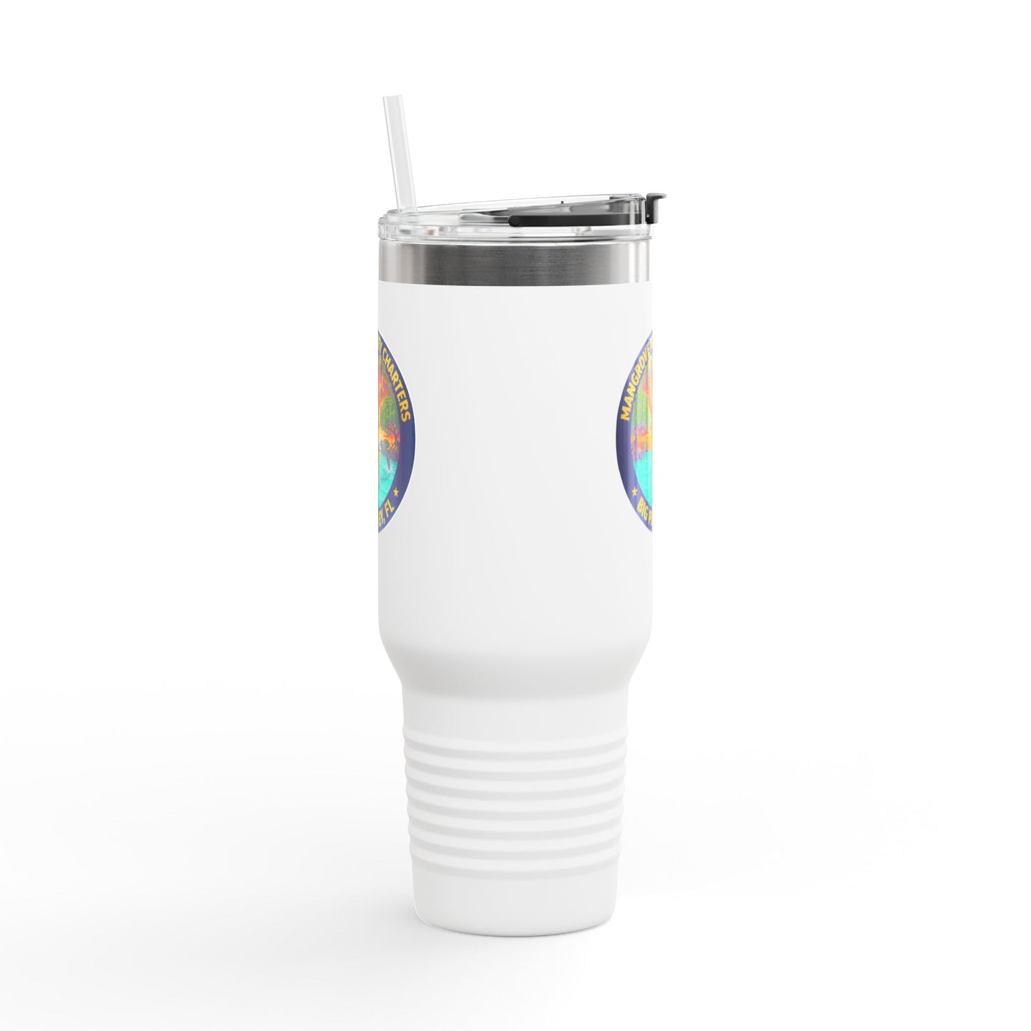 40oz Insulated Travel Mug – Mangrove Monkey Charter Design (Big Pine Key, FL)