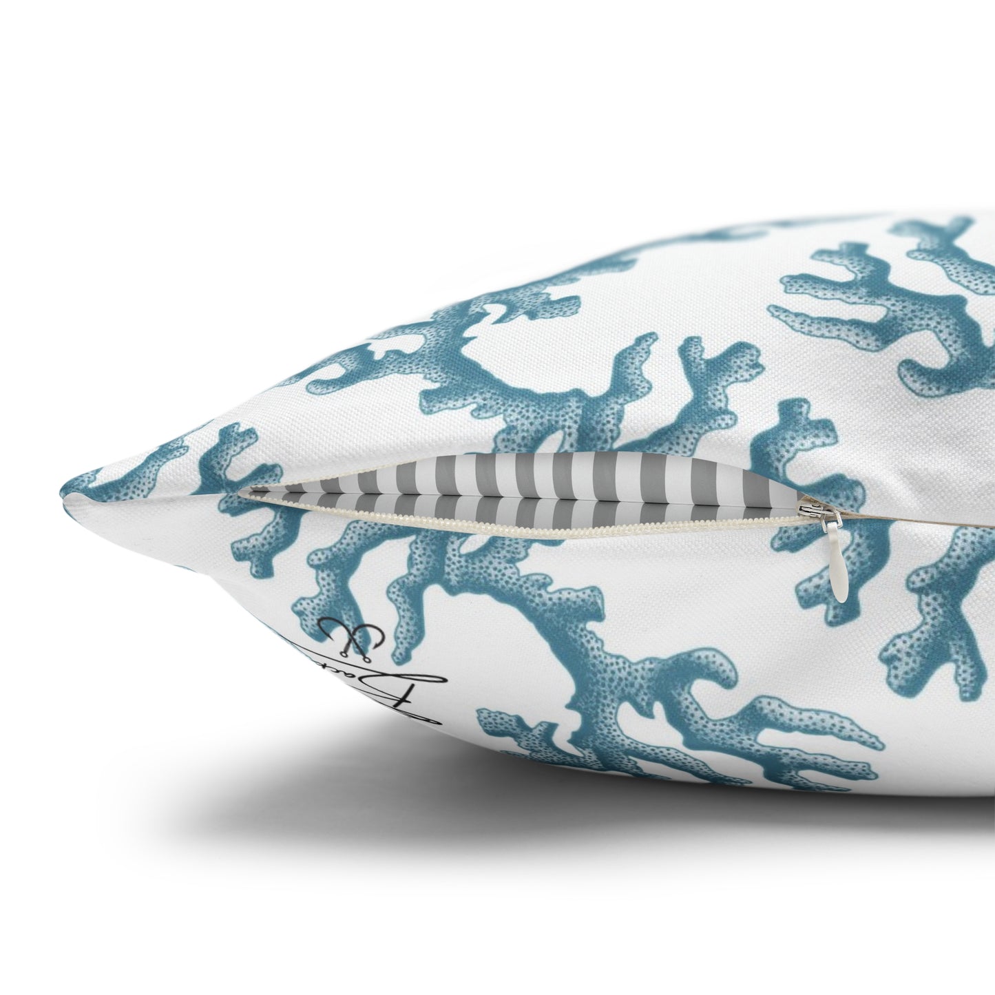 Blue Coral II Canvas Pillowcase