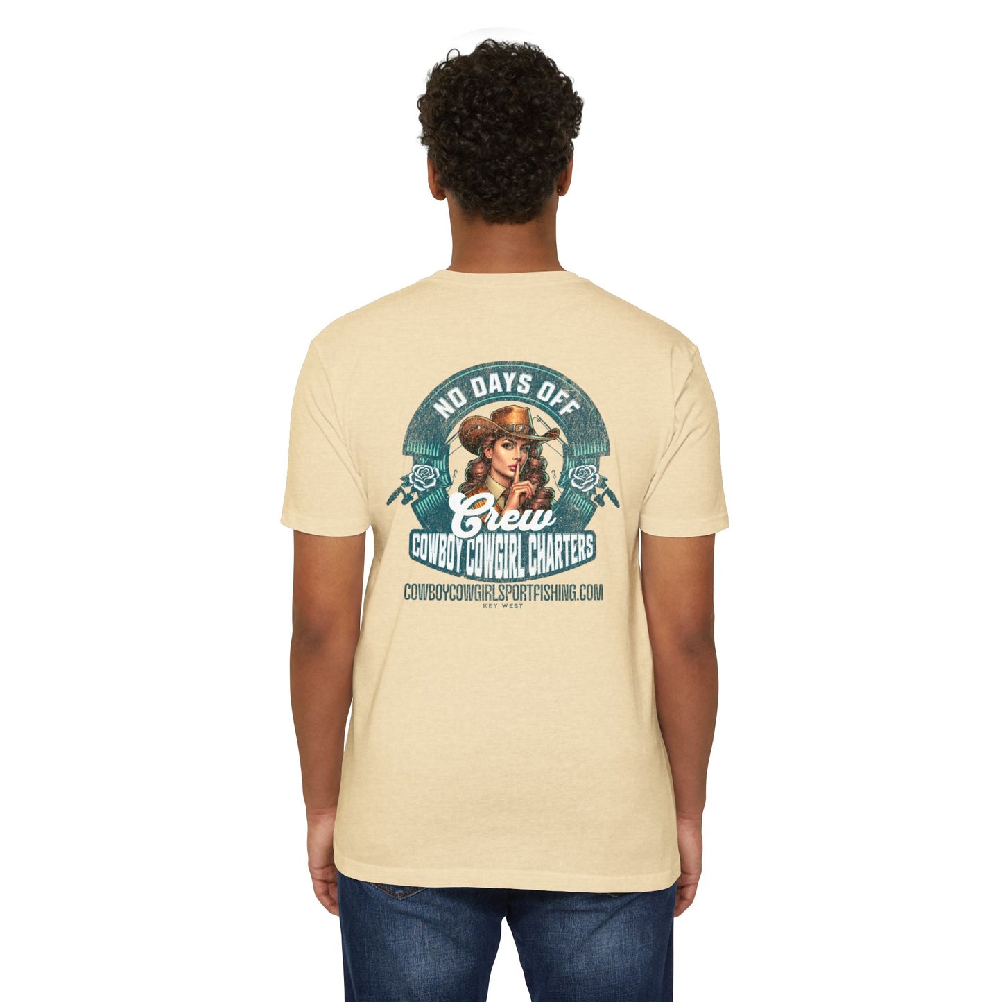 Cowboy Cowgirl Crew T-Shirt — "No Days Off" Western Graphic FISHING Tee