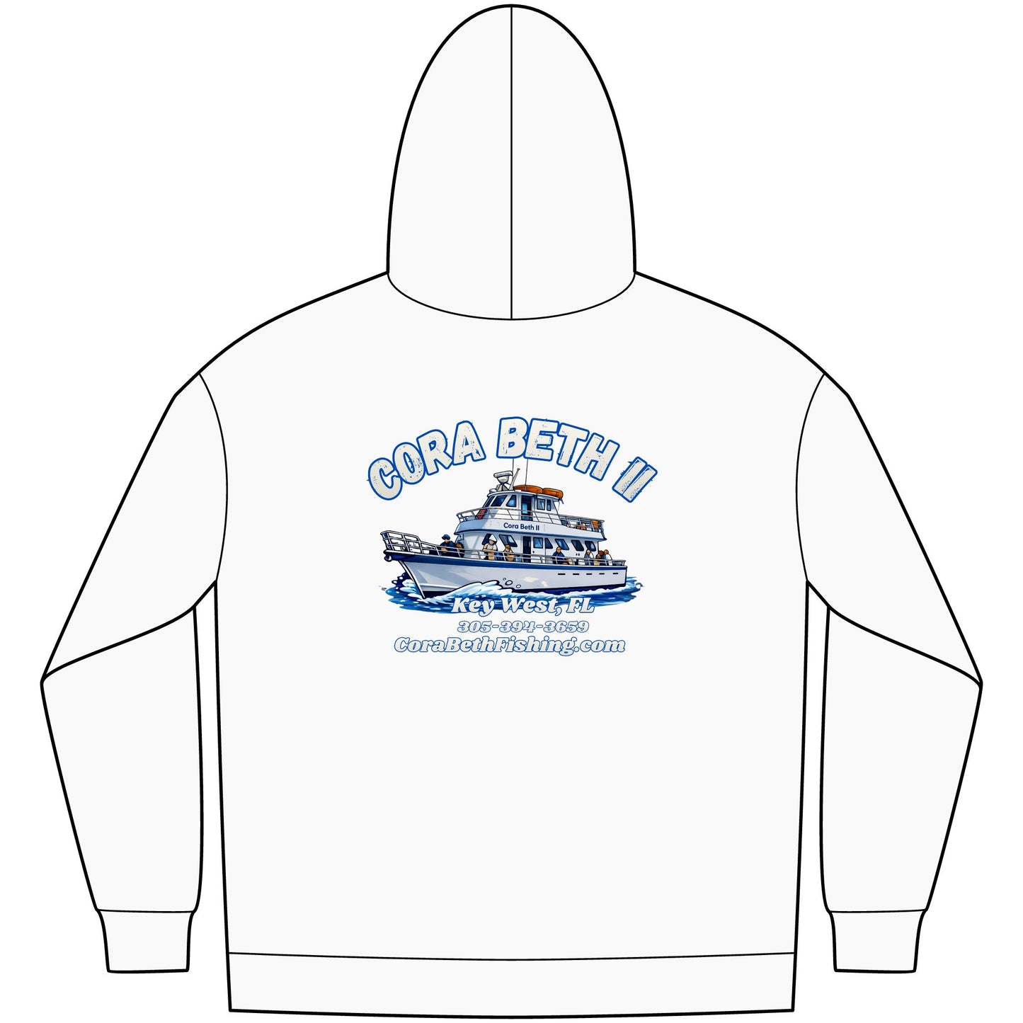 Boat Hoodie — “Cora Beth II” Key West Fishing & Charter Crew Sweatshirt