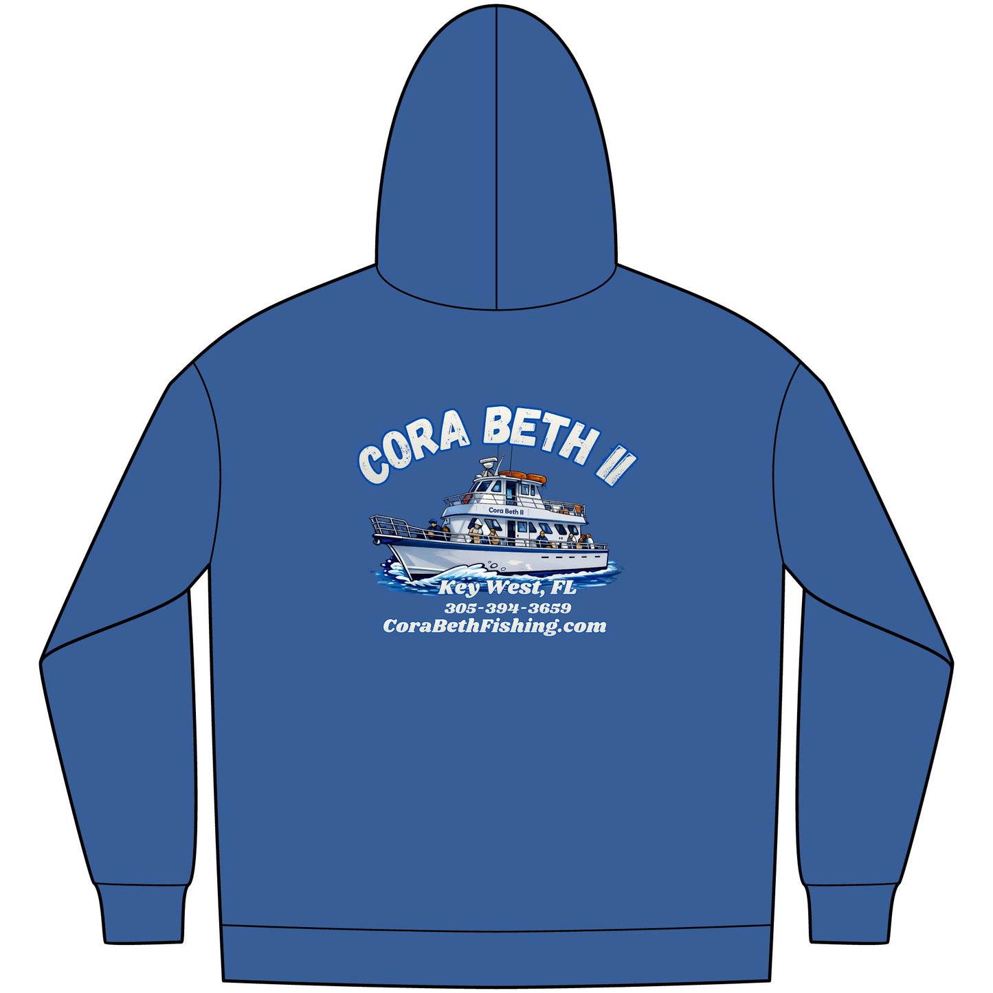 Boat Hoodie — “Cora Beth II” Key West Fishing & Charter Crew Sweatshirt