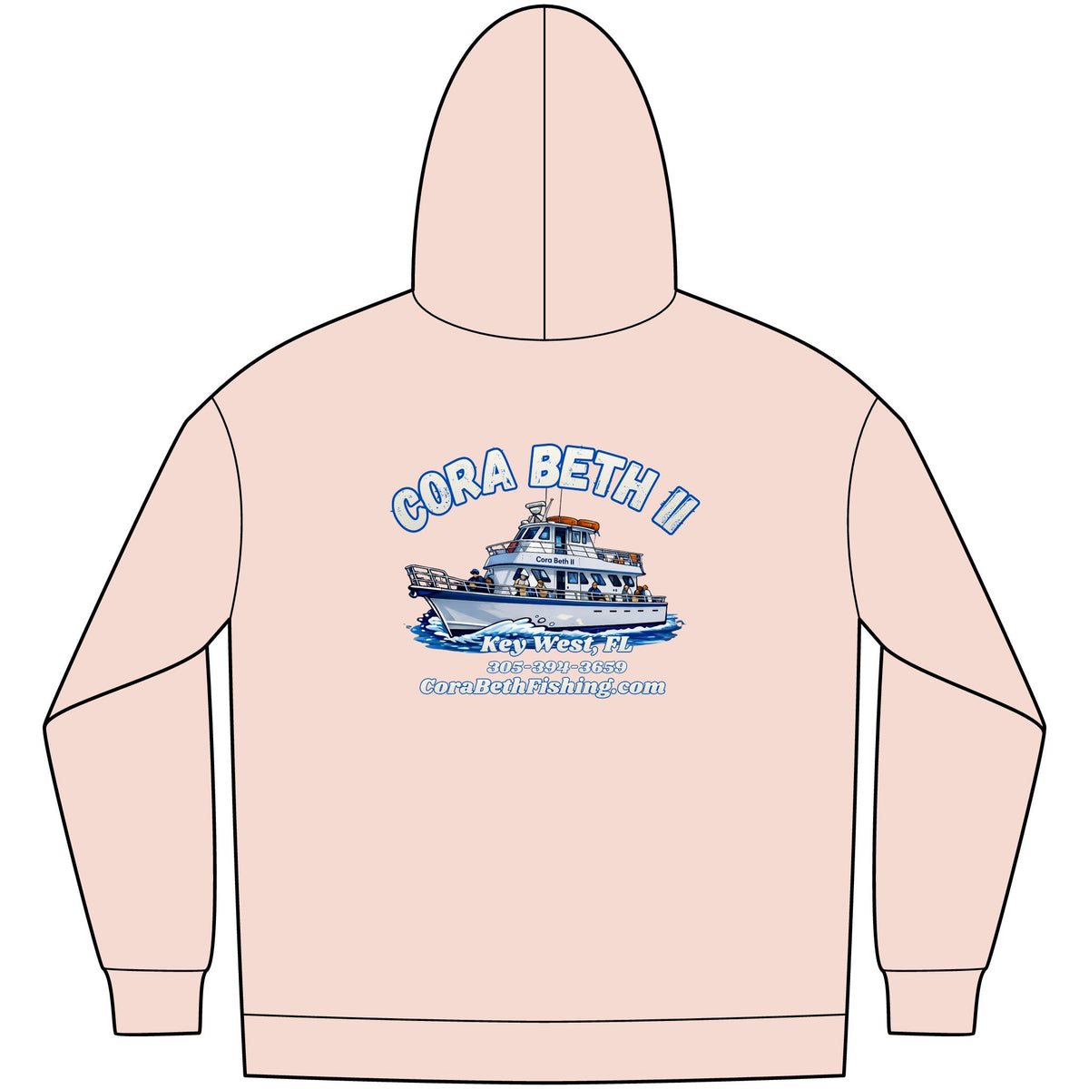 Boat Hoodie — “Cora Beth II” Key West Fishing & Charter Crew Sweatshirt