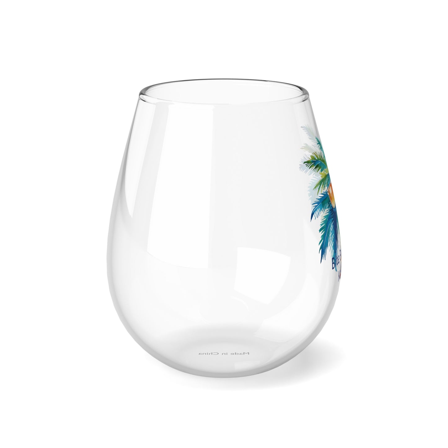 Tropical Bliss Wine Glass Collection-Sunny Palm Delight