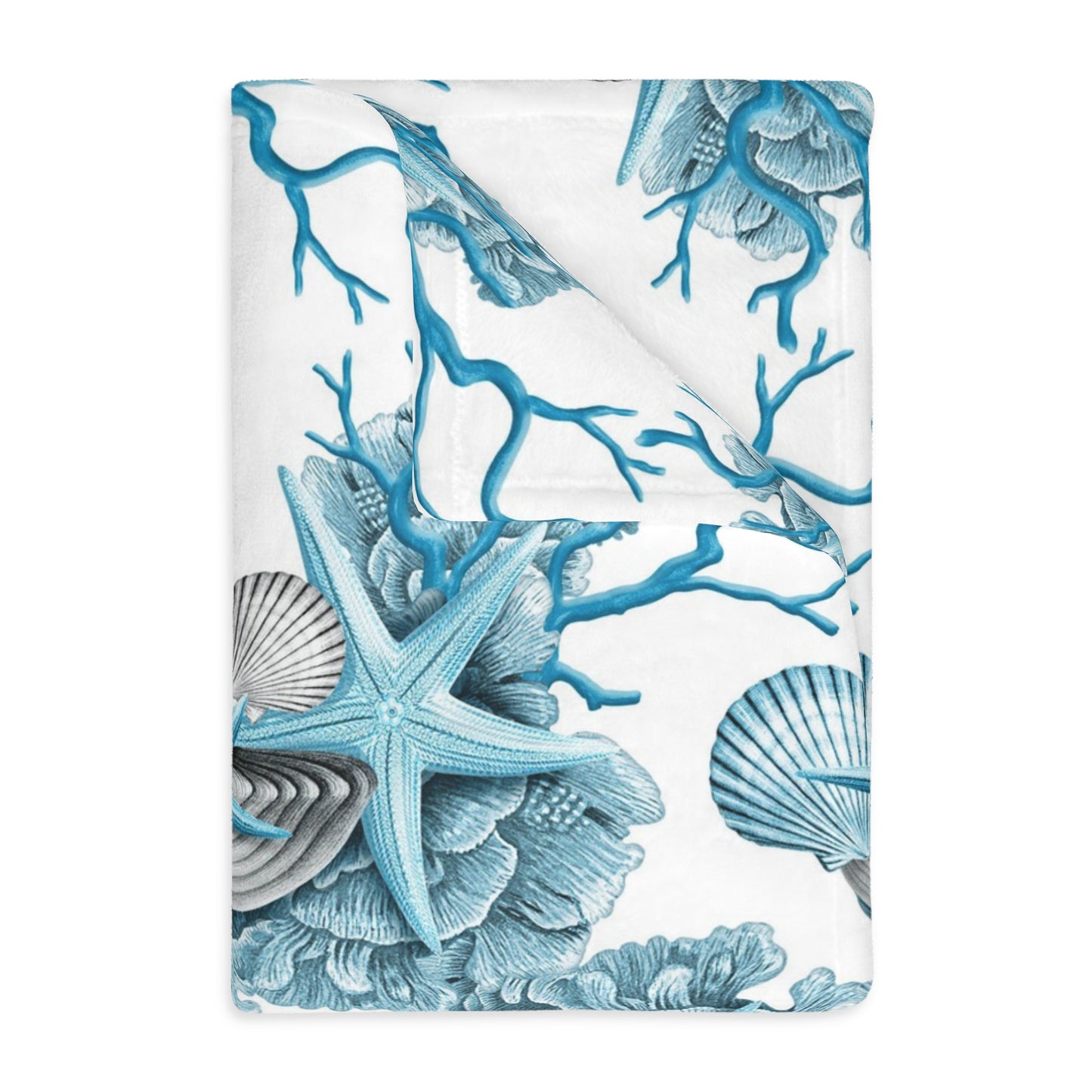 Blue Coral Velveteen Minky Blanket