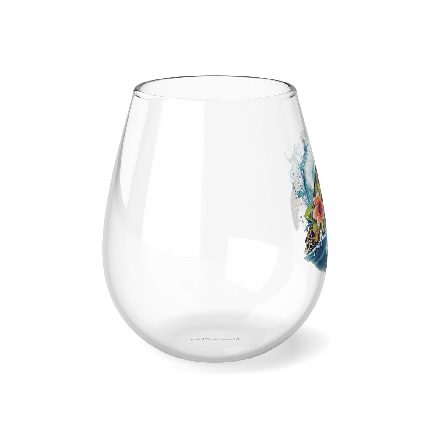 Tropical Bliss Wine Glass Collection-Turtle Lagoon Elegance