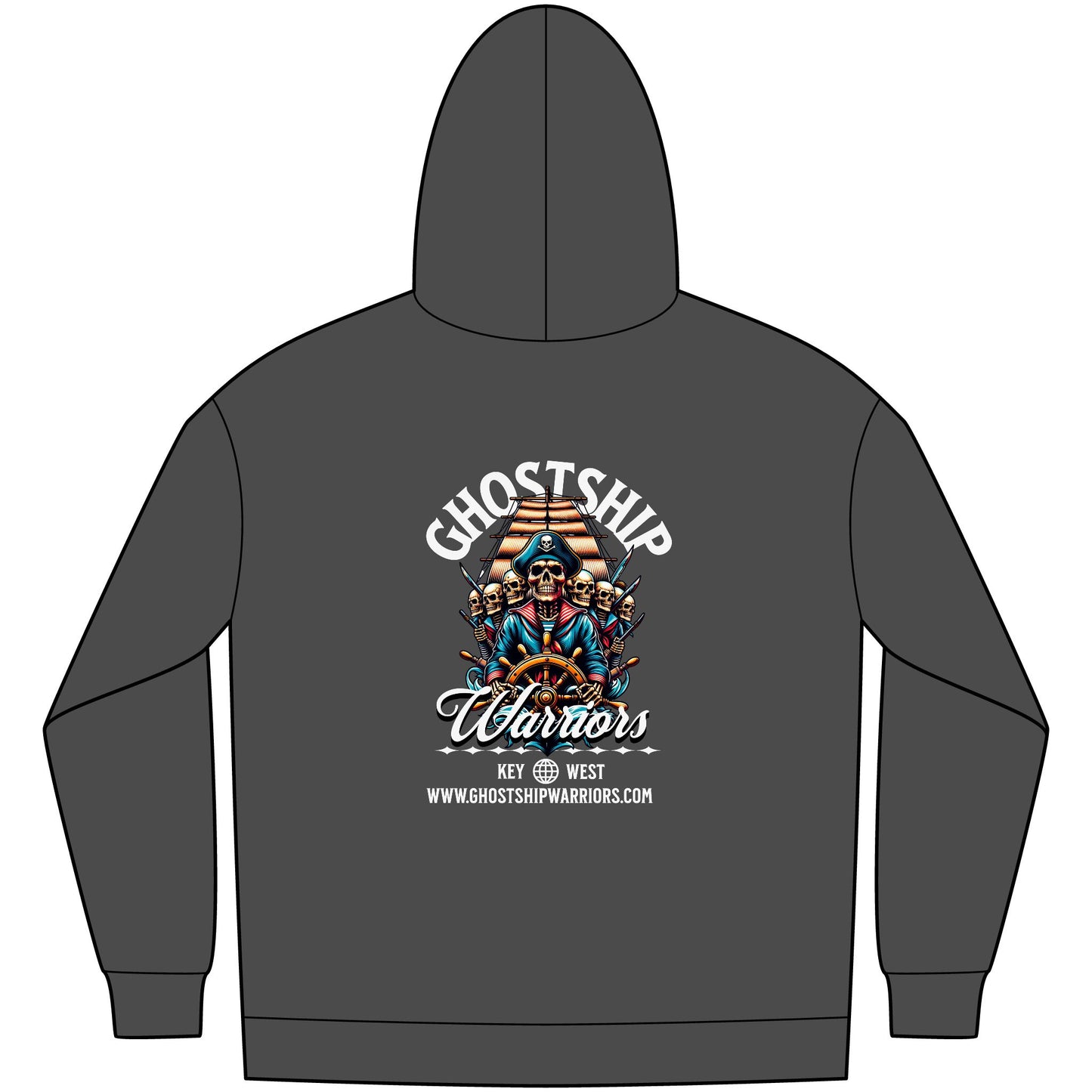 Ghostship Warriors Hoodie — Key West Pirate Skull Fleece Pullover
