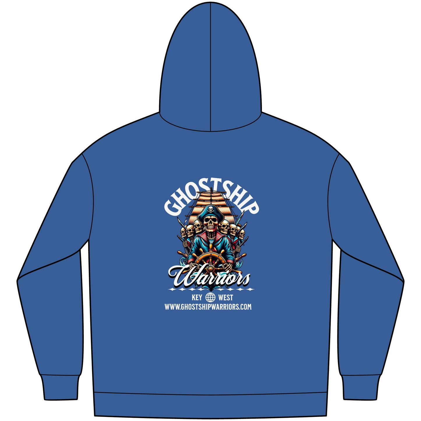 Ghostship Warriors Hoodie — Key West Pirate Skull Fleece Pullover